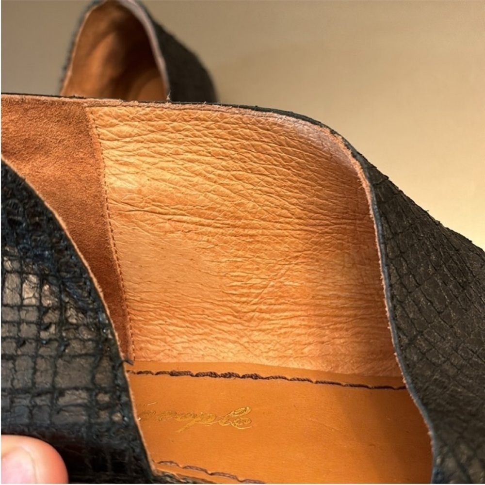 Black Open-Toe Free People Leather Sandals - Picture 12 of 13